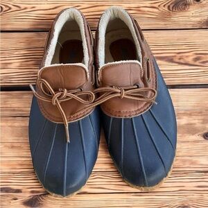 JBU by Jambu Gwen Brown Rubber Faux Fur Lined Boat Duck Shoes